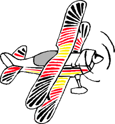 Small Airplane Clipart with Red and Yellow Stripes