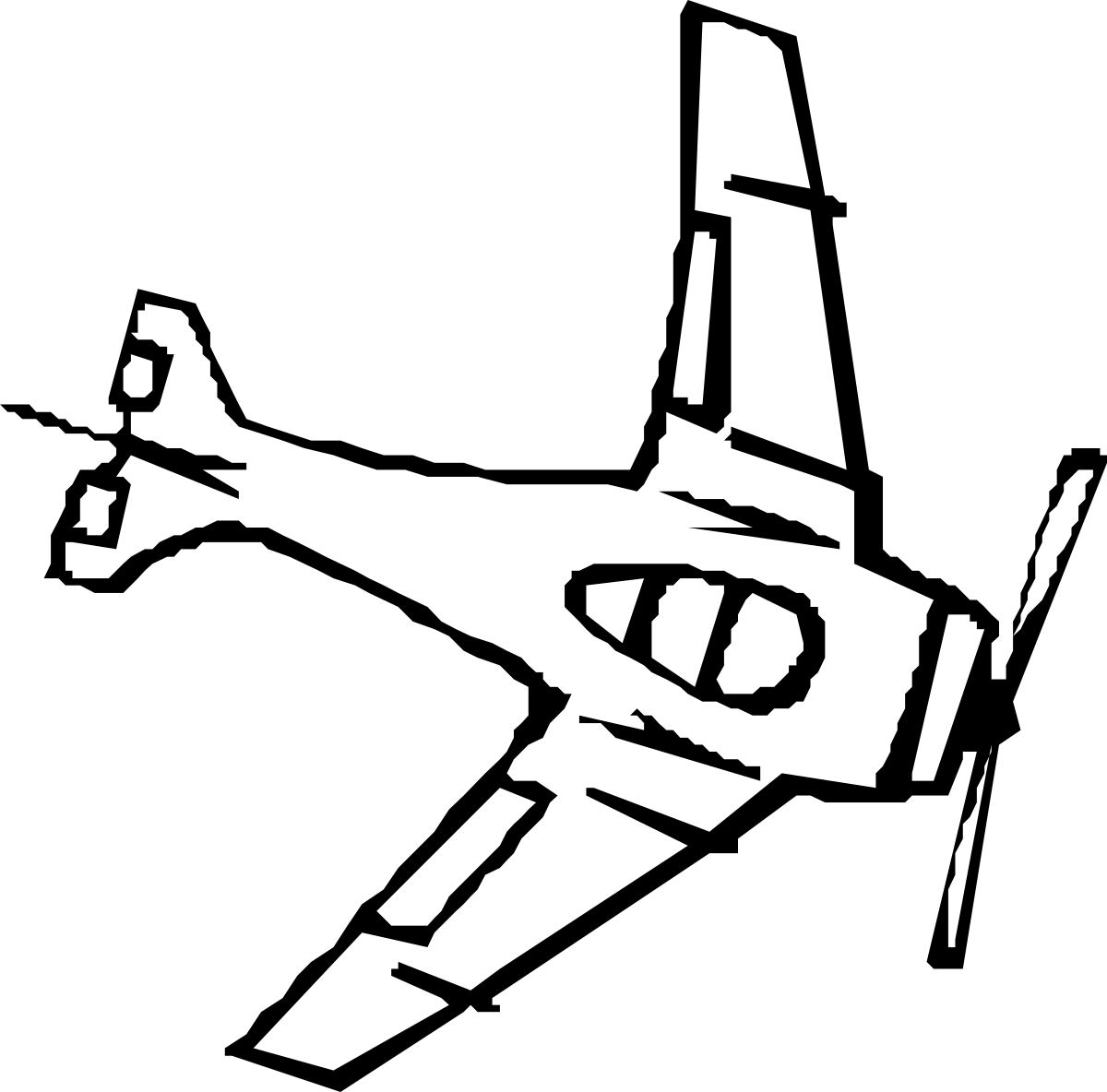 Fighter Plane Clipart - Stunning Black and White Aircraft Illustration