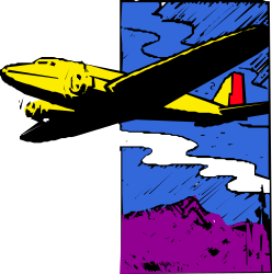 Plane Flying Over Mountain Range Clipart for Stunning Designs