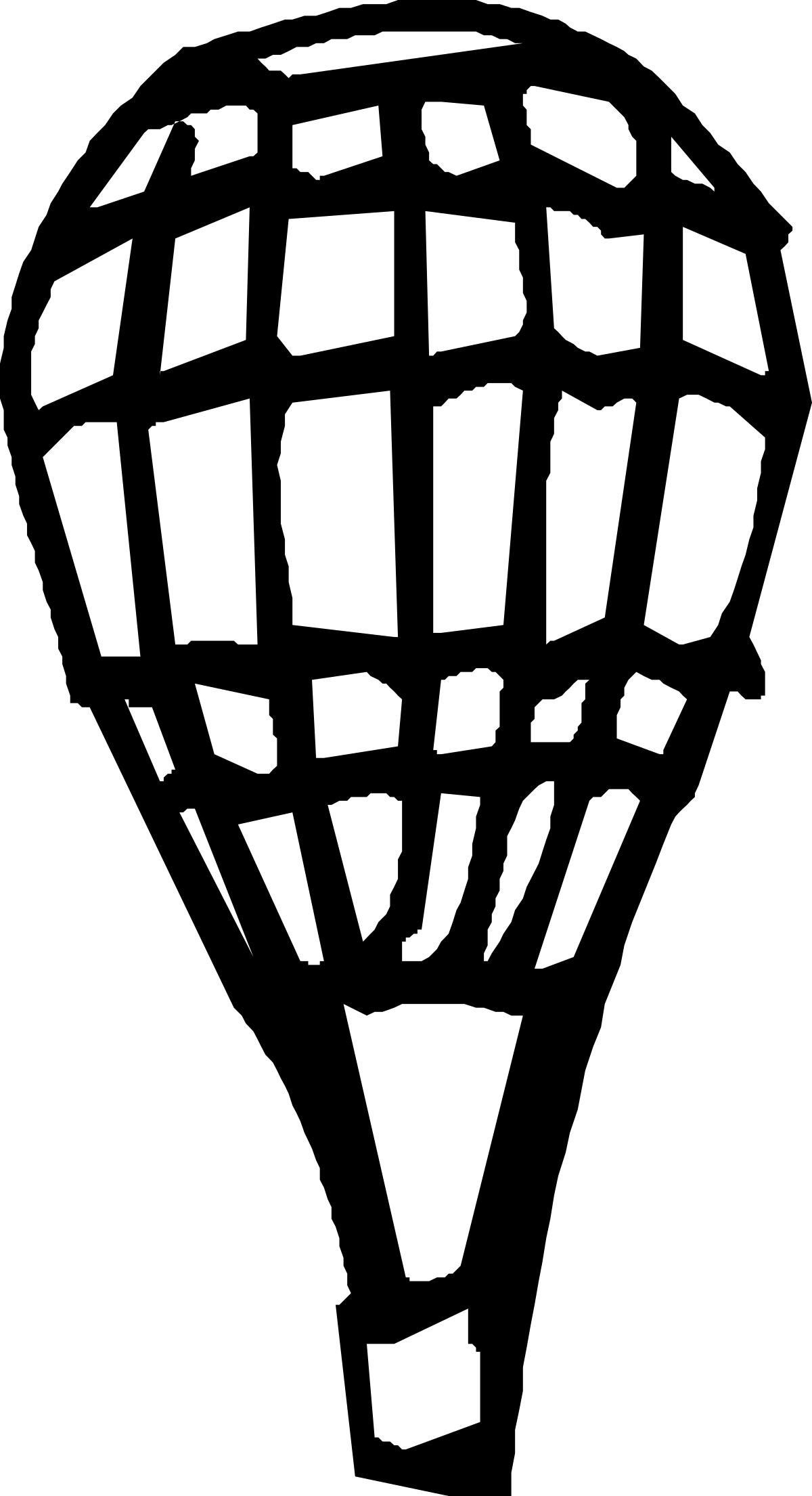 Hot Air Balloon Clipart - Black and White Background for Stylish Visuals