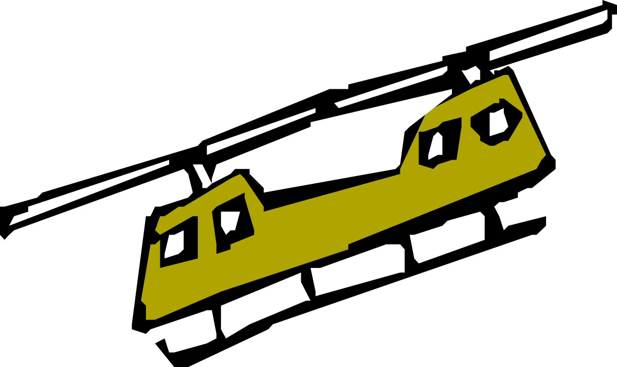 Yellow Train on Tracks Clipart for Vibrant Illustrations