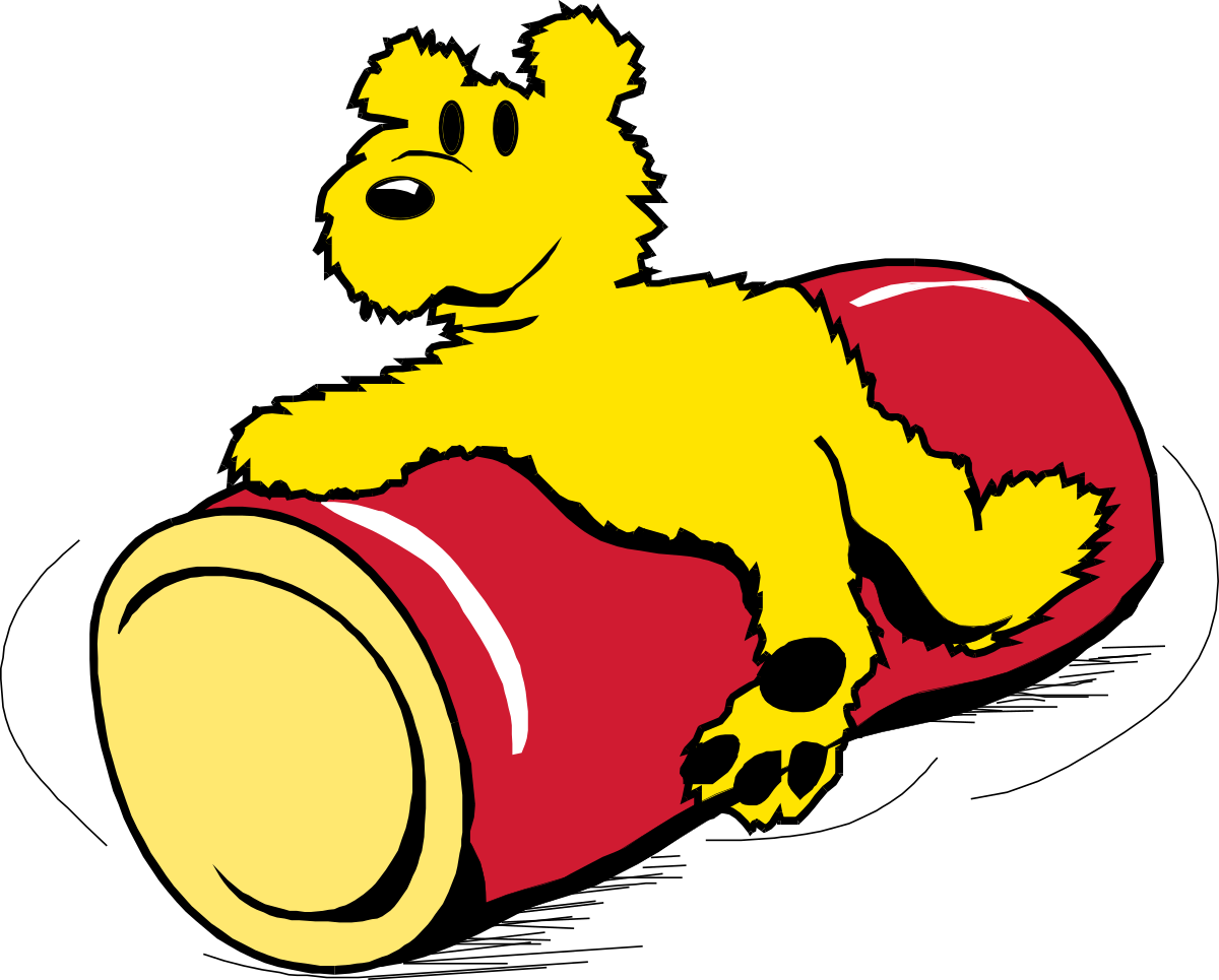 Cartoon Dog Sitting on a Barrel - Playful Clipart for Your Creative Projects