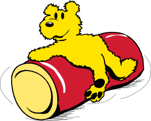 Cartoon Dog Sitting on a Barrel - Playful Clipart for Your Creative Projects