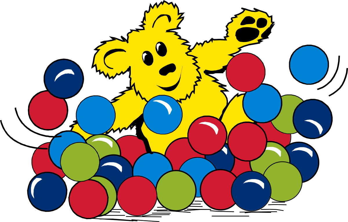 a cartoon bear is surrounded by many colorful balloons clip art png transparent Cartoon Bear Surrounded by Colorful Balloons Clipart