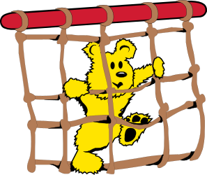 Bear Climbing Rope - Playful Clipart for Fun Designs