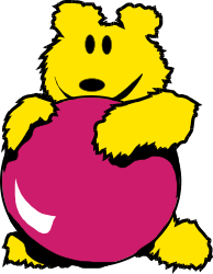 Cartoon Bear Sitting on Pink Egg - Whimsical Clipart for All Occasions