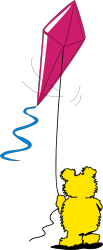 Kite in Flight with Blue Stream - Vibrant Clipart for Creative Projects