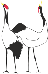 Cranes Standing Together - Elegant Bird Clipart for Your Projects