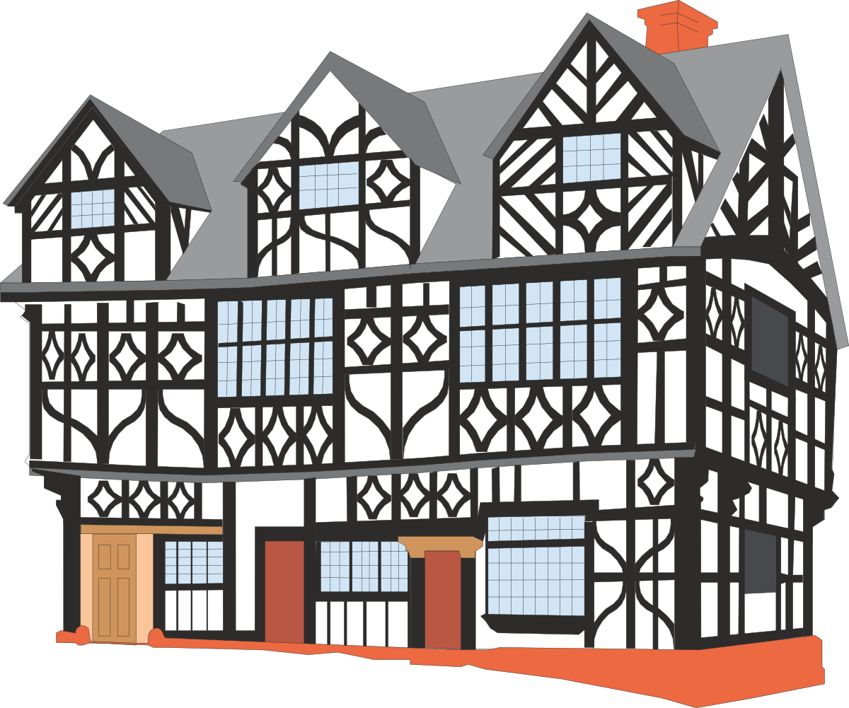 a house with a black and white facade clip art png transparent Black and White House Clipart - Elegant Facade for Versatile Uses