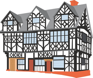 Black and White House Clipart - Elegant Facade for Versatile Uses