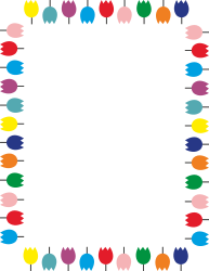 Colorful Borders with Tulips and Plants Clipart