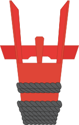 Red and Black Object with Rope - Dynamic Clipart for Versatile Uses