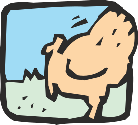 Pig and Cat Clipart: Whimsical Farm Friends in the Background