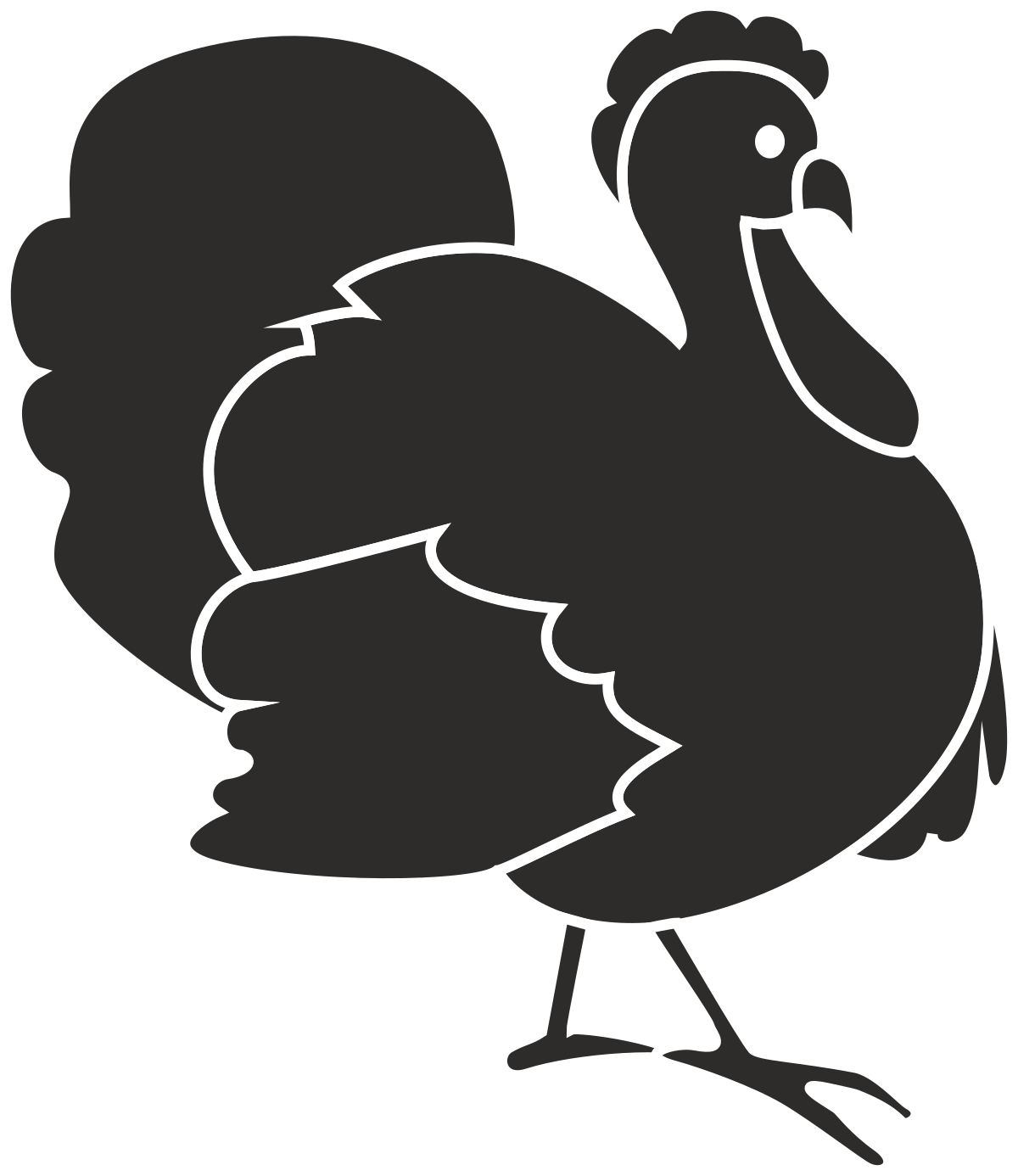 Turkey Clipart: Black and White Outline for Creative Projects