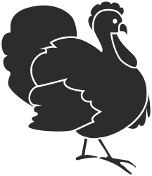 Turkey Clipart: Black and White Outline for Creative Projects