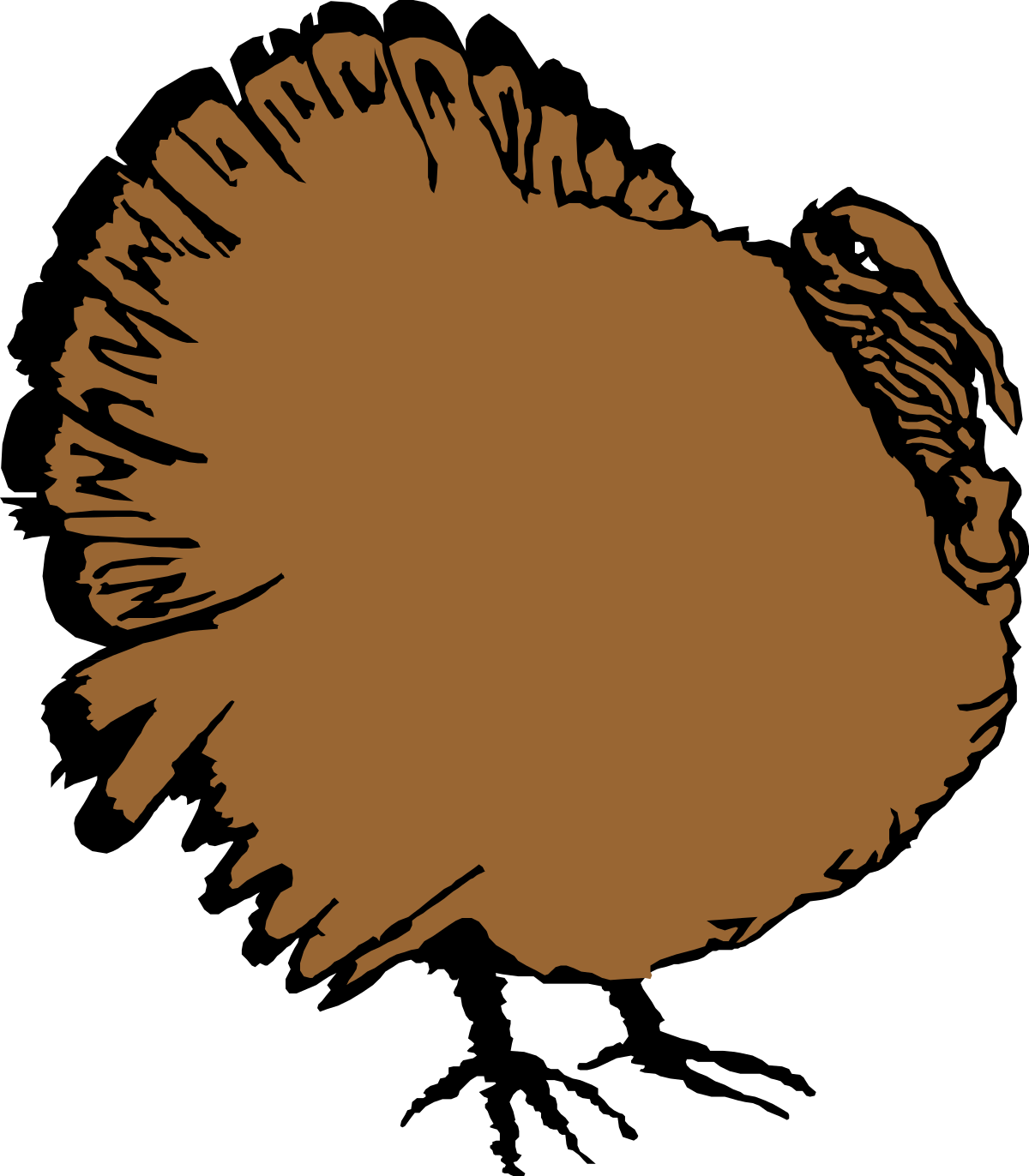 Brown Turkey Clipart on Black Background - Perfect for Thanksgiving Designs