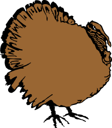 Brown Turkey Clipart on Black Background - Perfect for Thanksgiving Designs