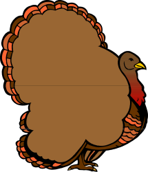Turkey Clipart with Red Tail and Yellow Beak  Perfect for Thanksgiving