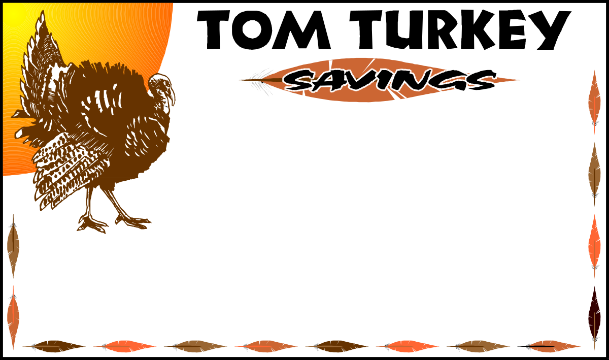 Thanksgiving Dinner Invitation Template Clipart - Turkey Borders for Holiday Celebrations