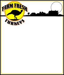 Borders for Holiday Celebrations with Turkeys and Fish Clipart