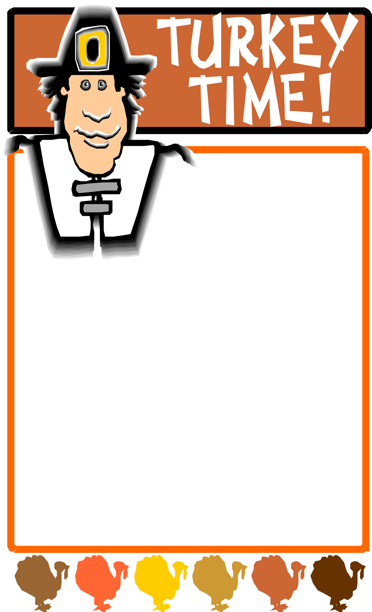 a cartoon character holding a sign with the words turkey time clip art png transparent Turkey Time Clipart - Cartoon Character Holding a Holiday Sign