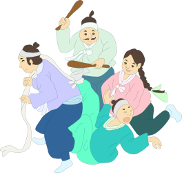 Group of People Sitting on the Ground - Vibrant Clipart Collection