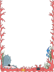 Mermaid Frame Clipart with Starfish and Decorative Borders