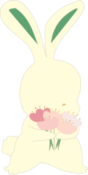 White Rabbit with Pink Flowers - Charming Clipart for Various Projects