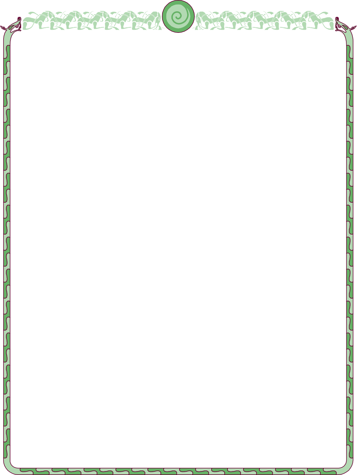 Green Border Frame Clipart - Elegant Decorative Edges