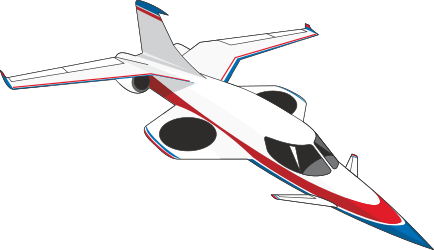 Airplane Clipart: White and Red Aircraft on Black Background
