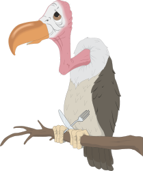 Bird with Knife and Fork Clipart - Fun Culinary Illustration