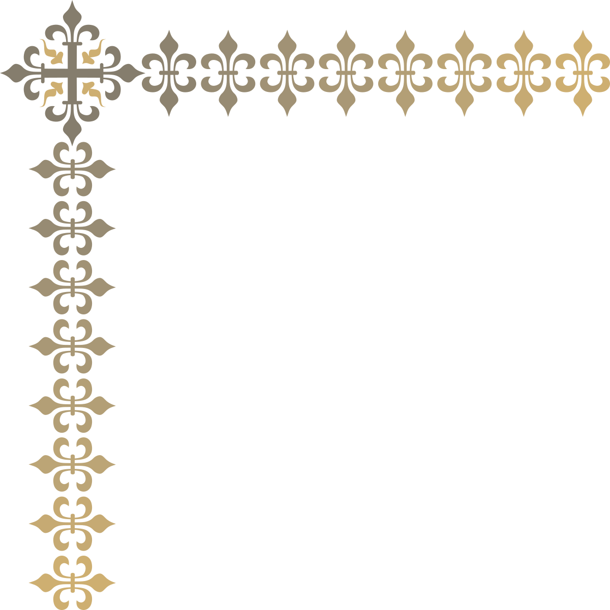 Decorative Borders and Corners Clipart Featuring Gold Frames and Westminster Abbey Elements