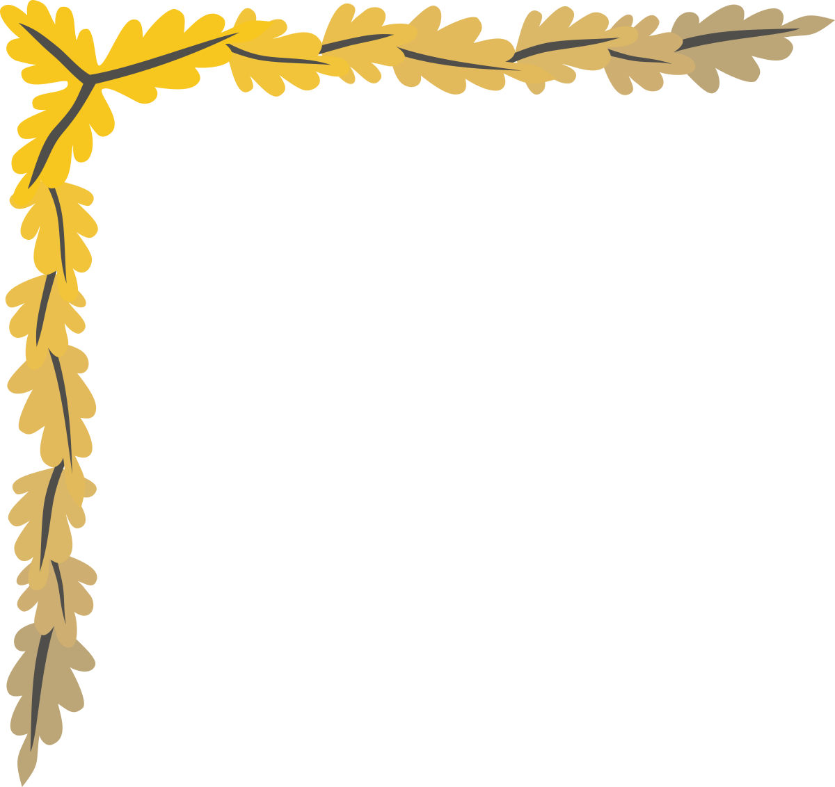 Decorative Plant Borders Clipart - Yellow Frame with Leaves Inspired by Westminster Abbey