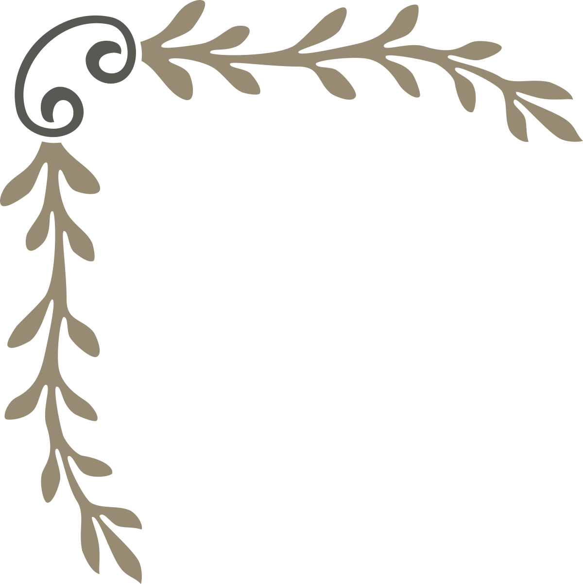 Borders with Floral Design - Black and White Clipart for Decorative Elements