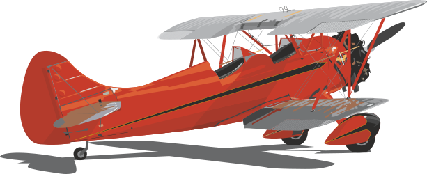 Red Biplane Clipart with Twin Propellers for Dynamic Designs
