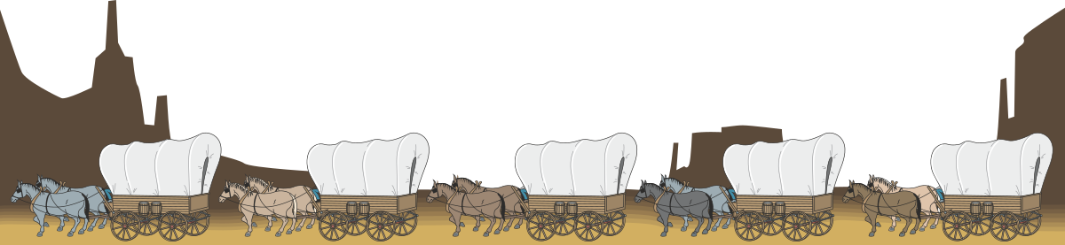 Horse-Drawn Wagon Borders and Bars Clipart for Creative Projects