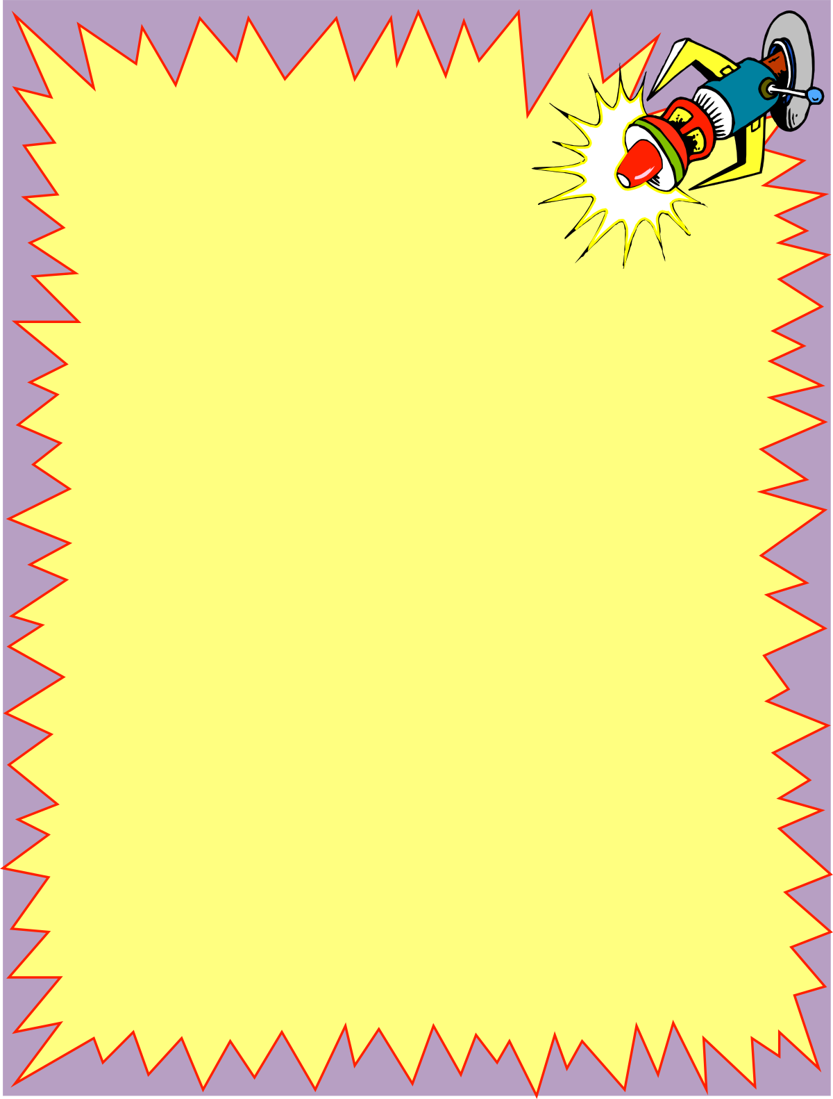 Flying Cartoon Character Through Yellow Frame Clipart