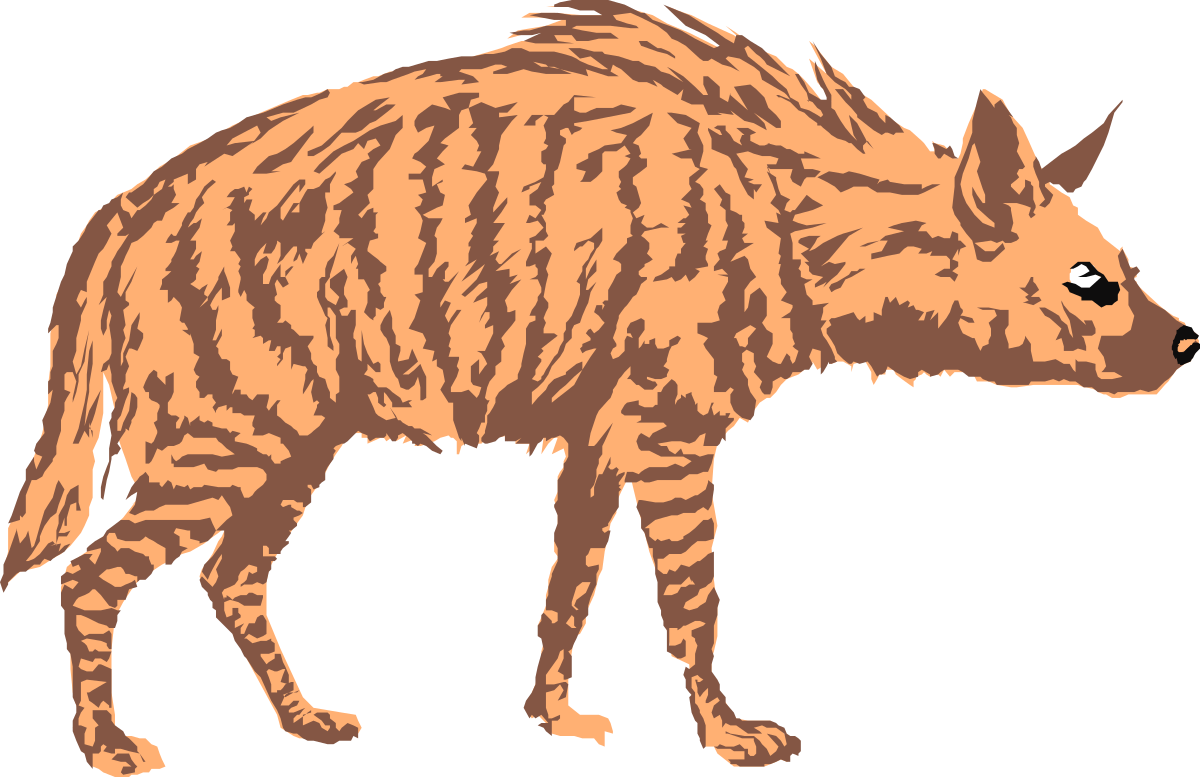 Hyenna Clipart: Brown and Black Hyena Walking Illustration