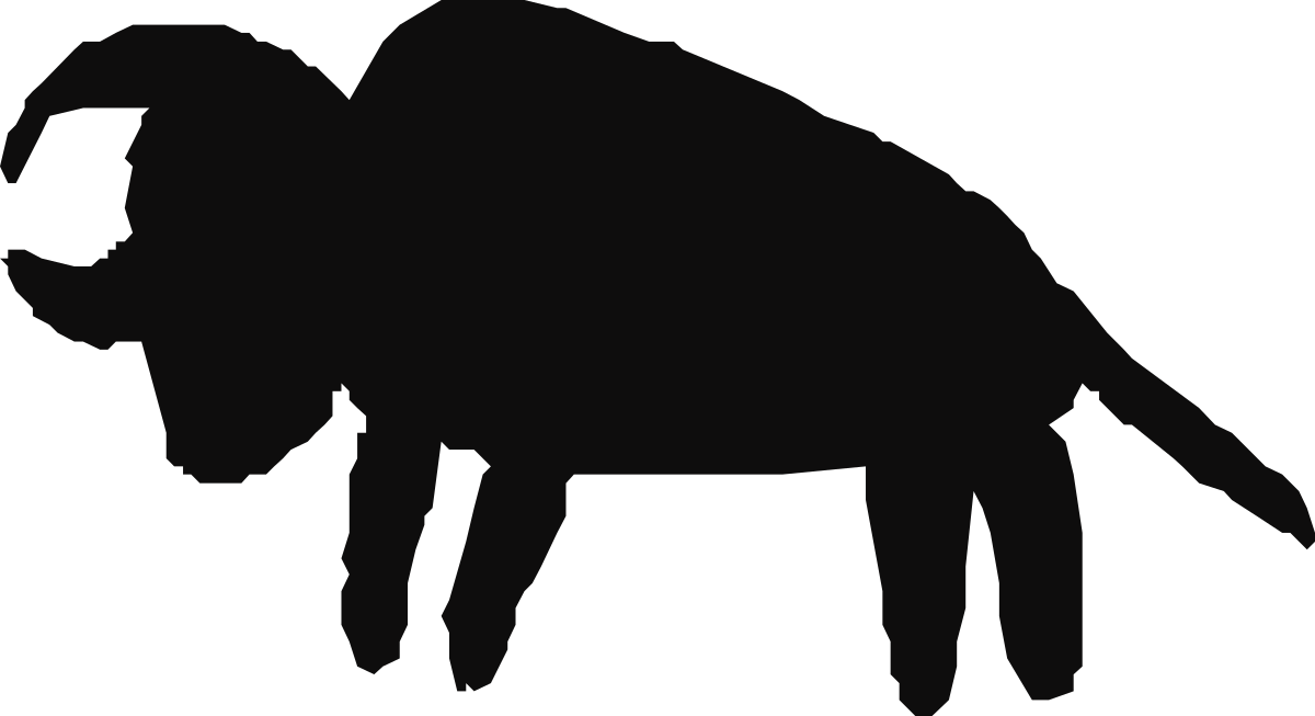 a black and white silhouette of a buffalo clip art png transparent Buffalo Silhouette Clipart - Elegant Black and White Design