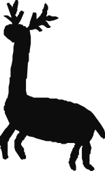 Deer Silhouette Clipart - Black and White Elegance