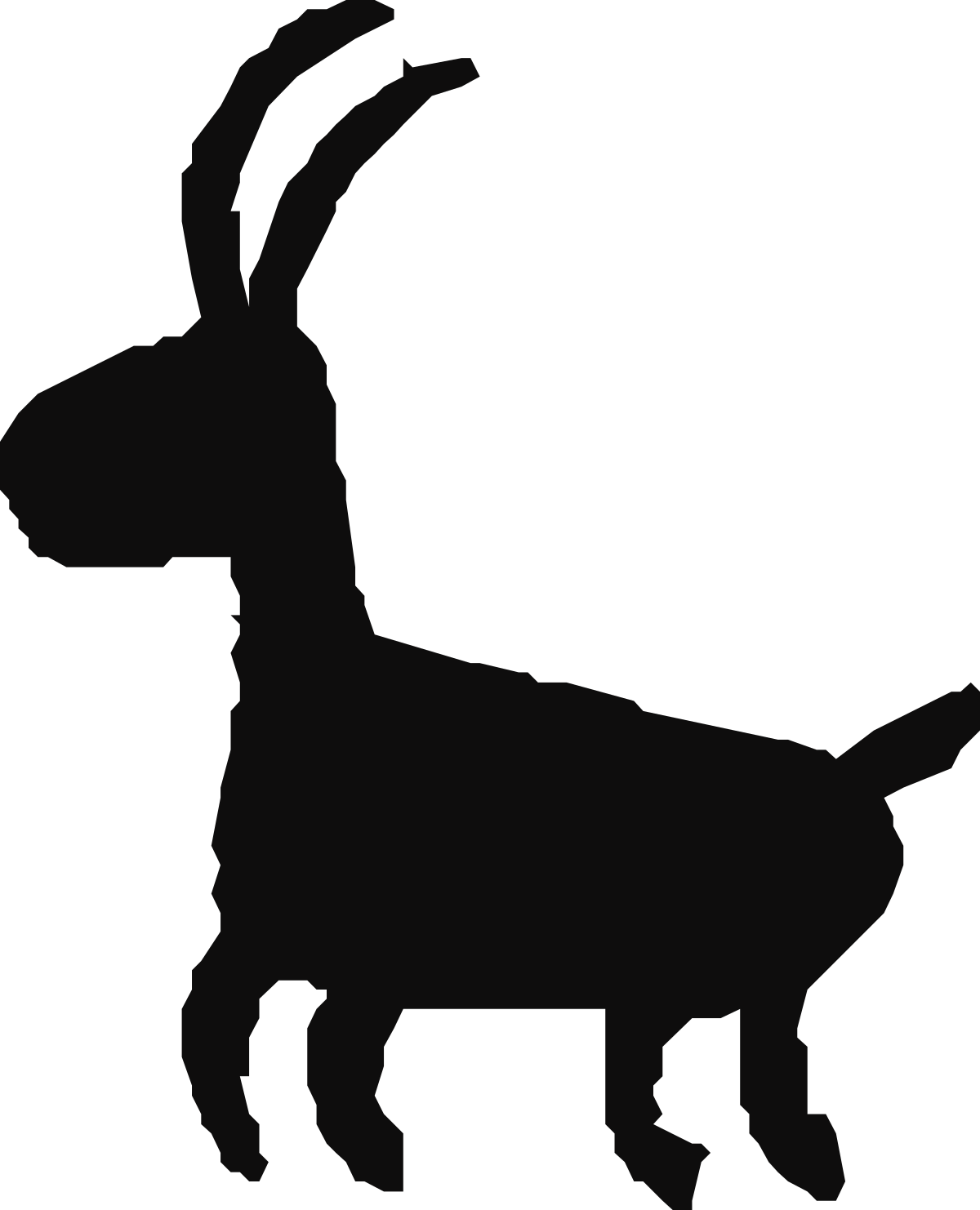Black and White Goat Silhouette Clipart for Creative Projects