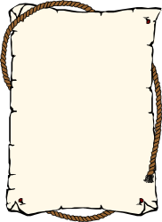 Borders and Frames Clipart: Blank Paper with Decorative Rope