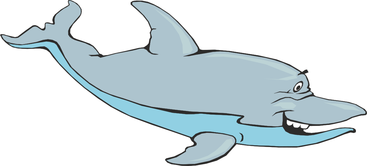 Dolphin Open Mouth Clipart - Vibrant and Playful Design