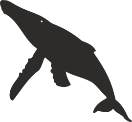 Shark Silhouette Clipart: Bold Black and White Design