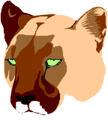Brown and Green Panther Face Clipart for Wild Animal Themes