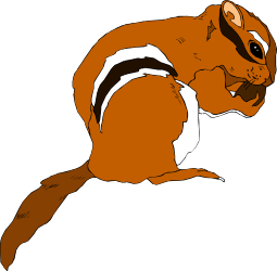 Brown and White Cat Sitting on the Ground - Charming Clipart Illustration