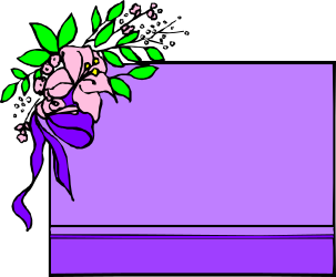 Purple Flower with Green Leaves Clipart - Stunning Floral Borders for Creative Design