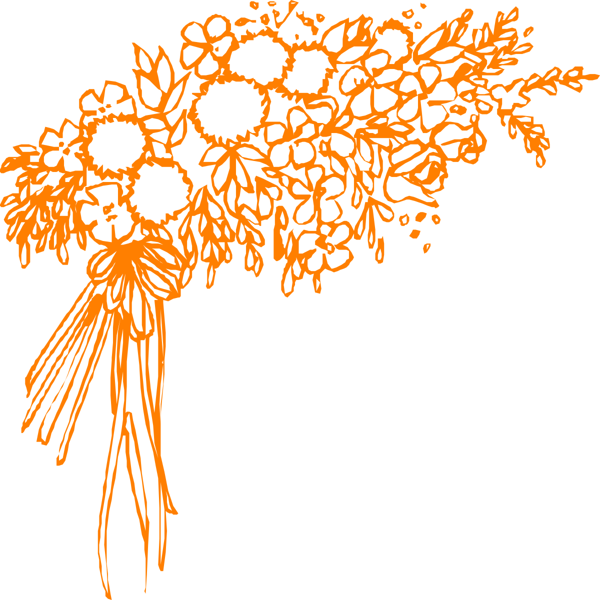 a bouquet of flowers clip art png transparent Elegant Floral Borders and Corners Clipart - Bouquet Design