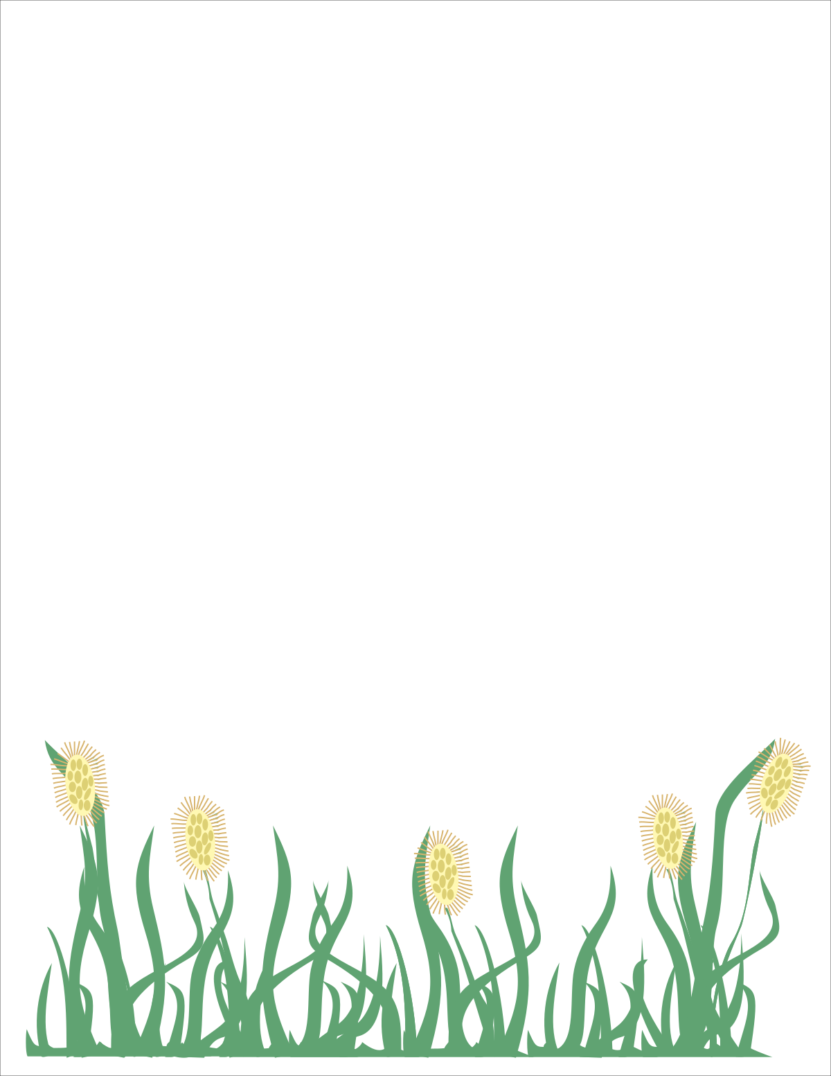 Borders and Plants: Vibrant Wheat Field Clipart on Black Background