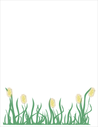 Borders and Plants: Vibrant Wheat Field Clipart on Black Background